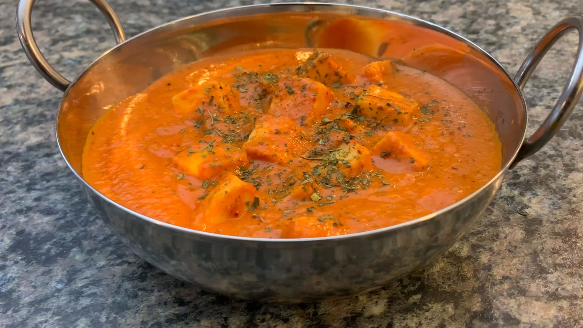 Bowl of paneer butter masala